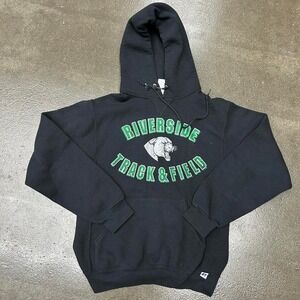 Y2K Riverside Russell Athletics Black Pullover Men's Size Small Crewneck Hoodie